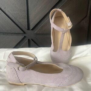 Janie and Jack girls size 10t light purple suede shoes